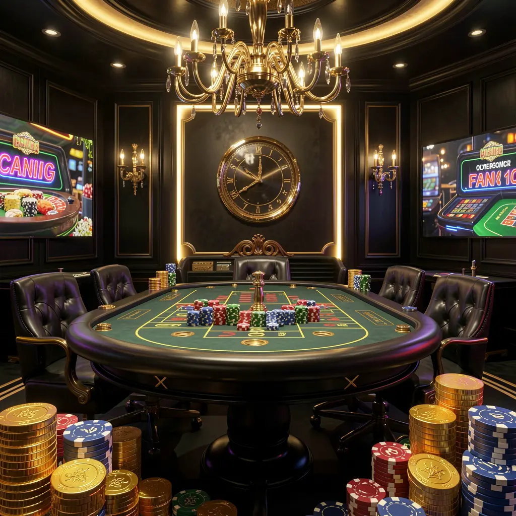 SR933 online casino hero banner featuring a luxury casino hall with a roulette table, poker chips, golden coins, and glowing neon lights in a premium black and gold atmosphere SR933 online casino hero banner featuring a luxury casino hall with a roulette table, poker chips, golden coins, and glowing neon lights in a premium black and gold atmosphere